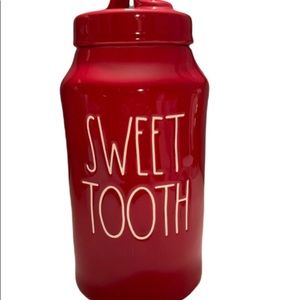 BRAND NEW red Rae Dunn sweet tooth canister